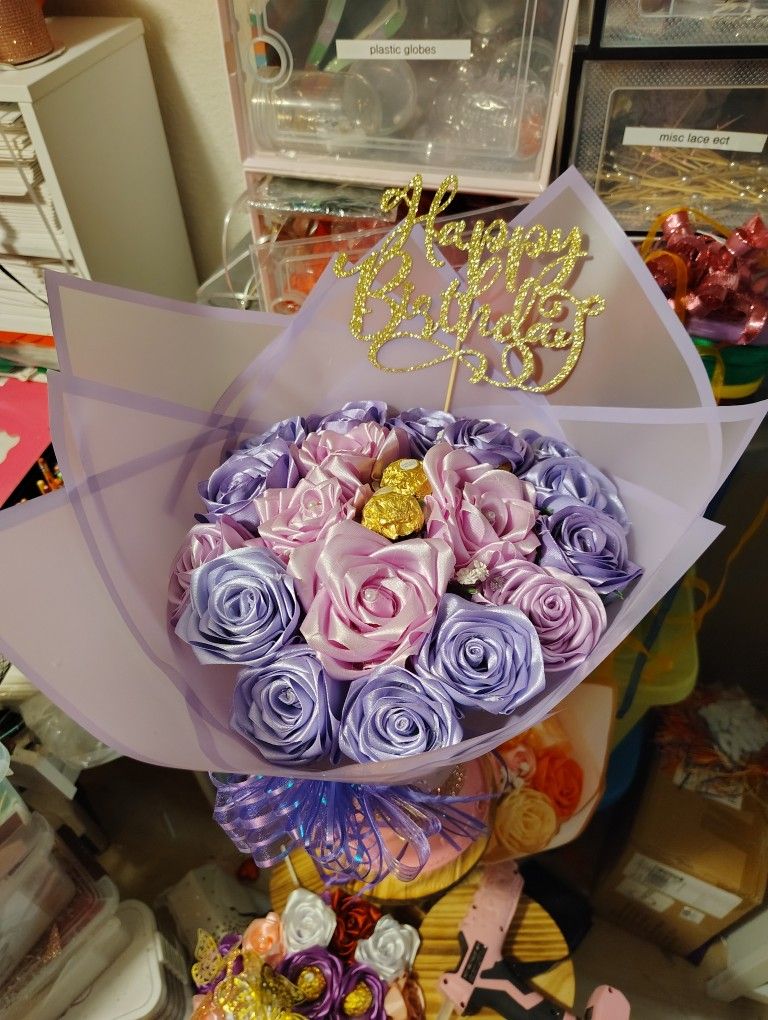 Ribbon Rose Bouquets 