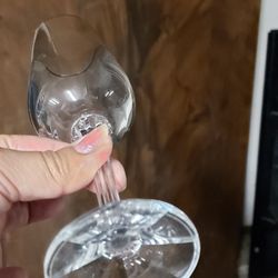 6 Fine Cut Crystal  New Wine Glasses