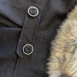 Faux Fur Lined Wool Fancy Small Dog Coat