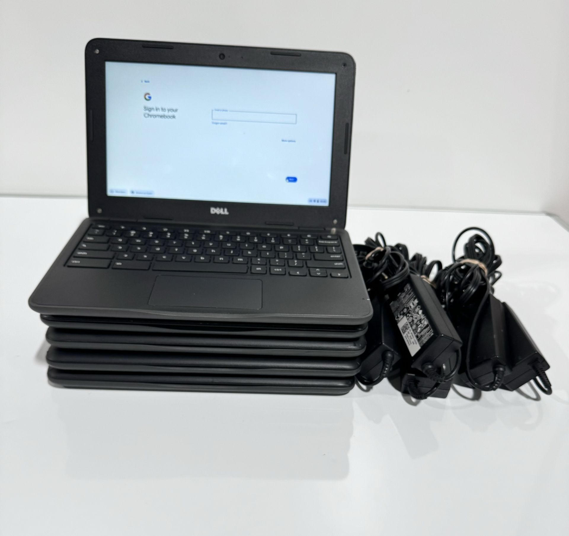 Lot of 5 Dell Chromebook 11 3180 11.6" Celeron N3060 4GB RAM 16GB laptops