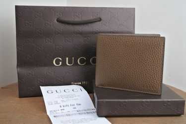 Gucci Wallet Brown Grainy Bifold