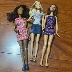 Three Barbie Preowned