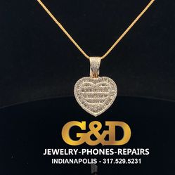14K Chain + 10K with Natural Diamond Pendant
