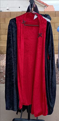Halloween Spirit Black and Red Hooded Cape