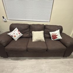 Brown Sofa Set – 2 Pieces (Great Condition)