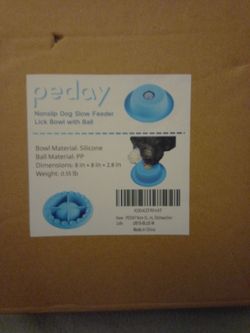 Peday Nonslip Dog Slow Feeder Lick Bowl with Ball