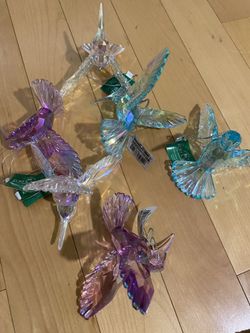 IRIDESCENT HUMMINGBIRD ORNAMENTS
