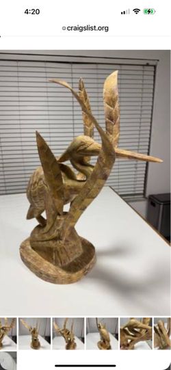 Hand Carved Bird Sculpture
