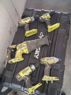 Ryobi tools. Selling them all together. They all work great.