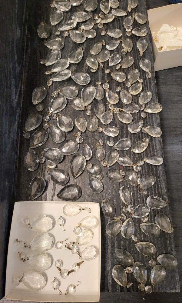 100+ Antique Vintage Chandelier Crystals