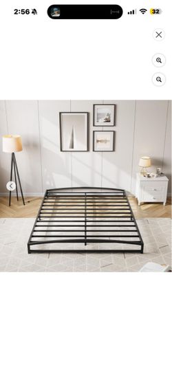 Low profile Black Metal Platform Bed frame