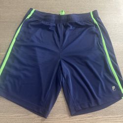 FILA SPORT Men’s Running Shorts Size L  Navy Blue Pockets Drawstring