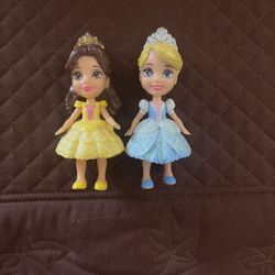 Disney Princess Posable Mini Dolls Belle & Cinderella