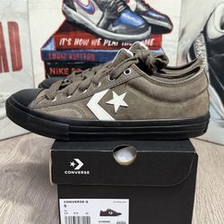 New Converse Star Player 76 Suede Low GS 'ENGINE SMOKE' Brown Black Size 5M/6.5W