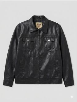 Vintage Route 66 Leather Jacket Size Xl