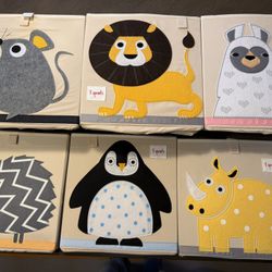 3 Sprouts Canvas Animal Bins 