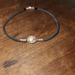 Leather And Pearl Bracelet 