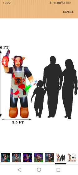 SEASONBLOW 6 FT Halloween Inflatable Pig Head Butcher Decoration Blow up Decor for Lawn Patio Indoor Outdoor Home Yard Party