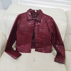 GAP Genuine Leather Womens Jacket. Size L.