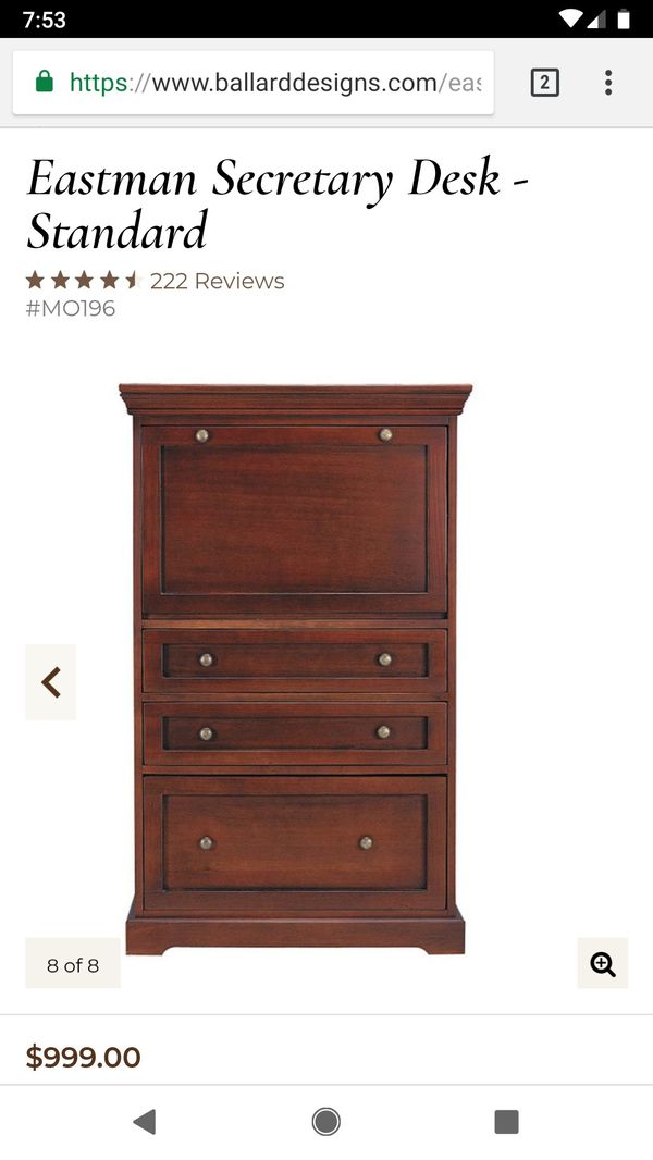 Billiard Design Eastman Secretary Desk For In Mesa Az Offerup