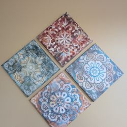 4-Piece Bohemian Mandala Canvas Set - Wall Decor