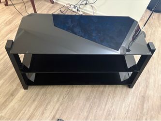 Black Glass 3-Tier TV Stand
