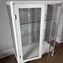 White Glass Cabinet with Shelves