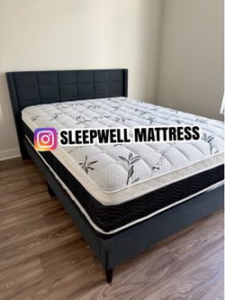 New Queen bed frame with mattress