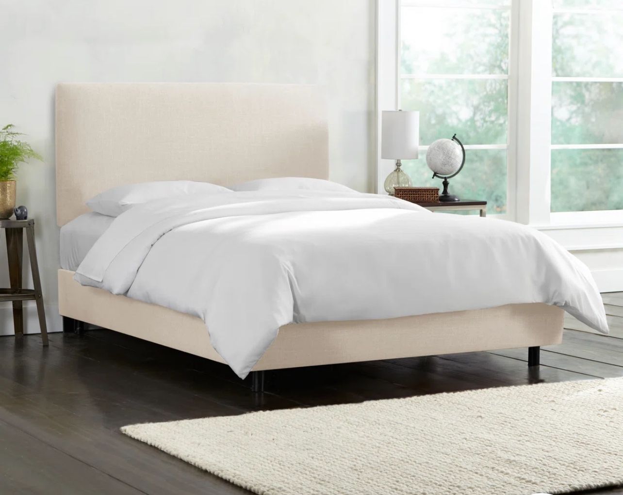 King Size Linen Upholstered Bed Frame