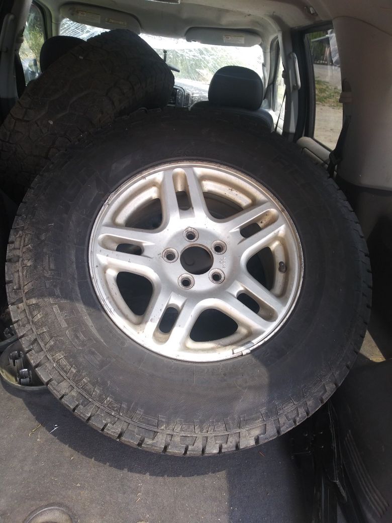 Tires and rims for a Ford Explorer