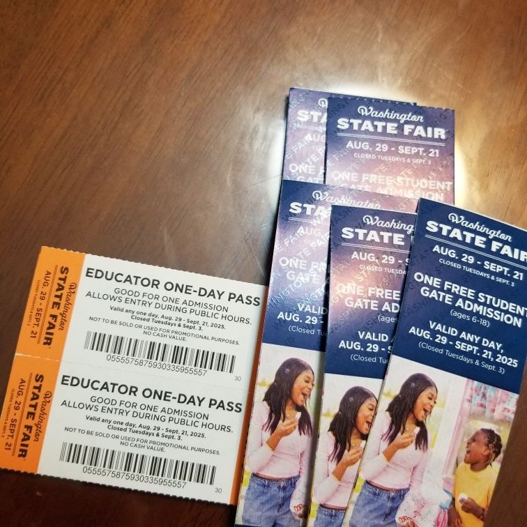Washington State Puyallup Fair Gate Admission Tickets LAST DAY!!