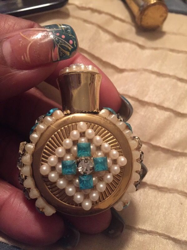 Vintage Jeweled Mini Perfume Bottle