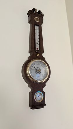 Springfield Vintage Wooden Wall Weather Station Barometer Thermometer Hygrometer