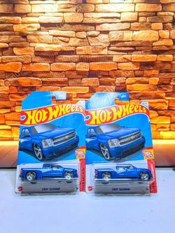 HOT WHEELS CHEVY SILVERADO 2024 Series THEN AND NOW BLUE PICKUP TRUCK $8 Each