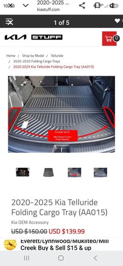 Kia Telluride logo rear all weather cargo mat and more items posted here