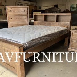 Full Bed W Mattress Chest And Nightstand 