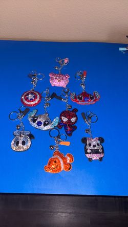 Disney Puffy Rhinestone Keychain NEW