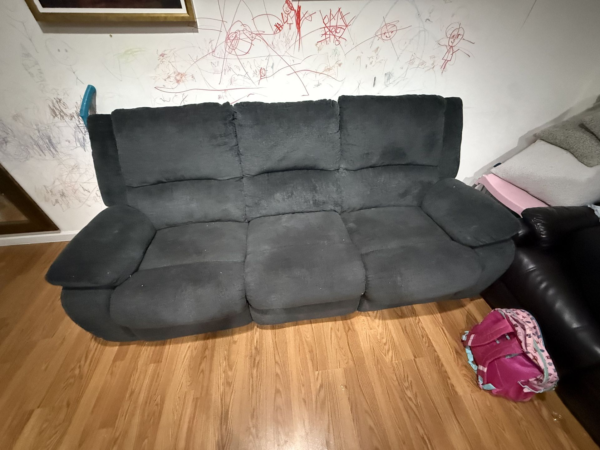 Black Reclining Sofa
