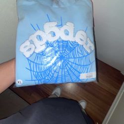 Sp5der Hoodie Sky Blue