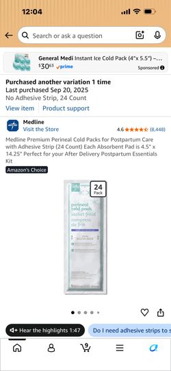 24 perinatal cold packs