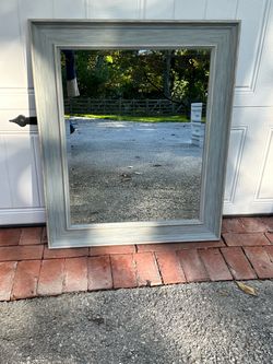 Brushed sage green wall mirror