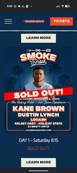 (2) VIP KANE BROWN/DUSTIN LYNCH AUGUST 15
