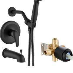 gotonovo Bathroom Shower Head Kit High Pressure Combo Shower Faucet 6 Modes ABS Handheld Spray Kit Valve Included Shower Head and Handle Set C42 G $50