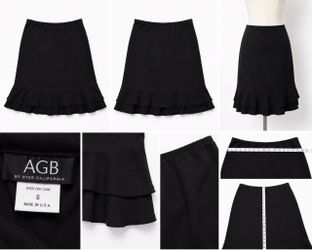 AGB by Byer California Black Ruffle Hem Skirt – Size Small