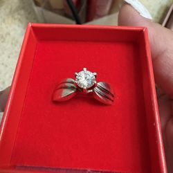 925 Sterling Engagement Style Ring, Thick Band