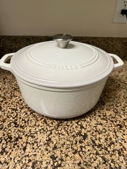 Mueller DuraCast 6QT Enameled Cast Iron Dutch Oven with Lid, Heavy-Duty, Oyster White