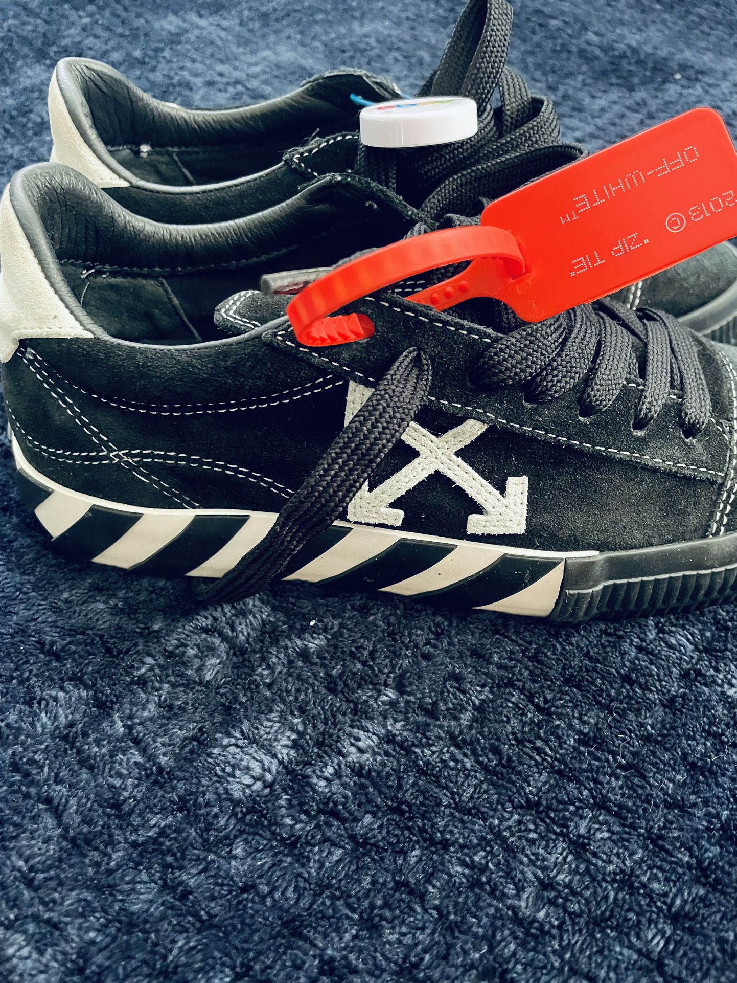 Off White Vulcanized Suede Leather Shoes. Rare Edition 