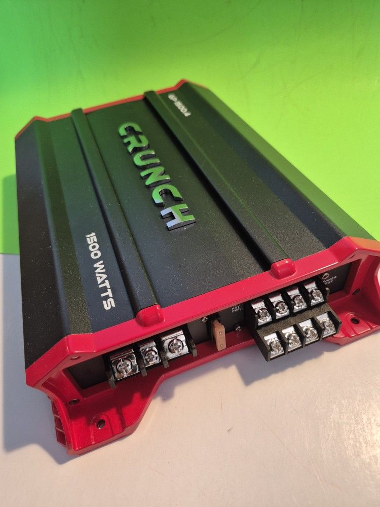 CRUNCH 1500 WATTS 4 CHANNEL BUILT IN CROSSOVER CAR AMPLIFIER ( BRAND NEW PRICE IS LOWEST INSTALL NOT AVAILABLE )