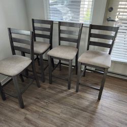 Set of 4 Grey Bar Stools height stools