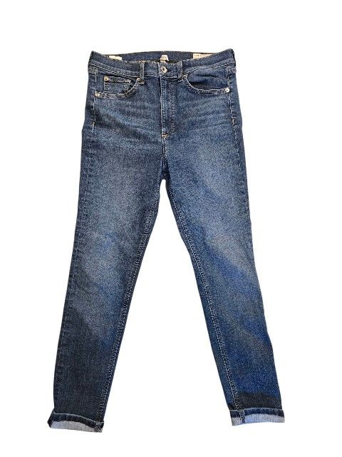 Rag & Bone High Rise Ankle Skinny Blue Denim Jeans Size 30